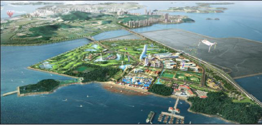 해양수산부가 24일 서울 롯데호텔에서 '인천 영종 드림아일랜드 항만재개발 사업 착공 보고회 및 투자유치 설명회'를 연다. 사진은 영종 드림아일랜드 조감도.  연합뉴스